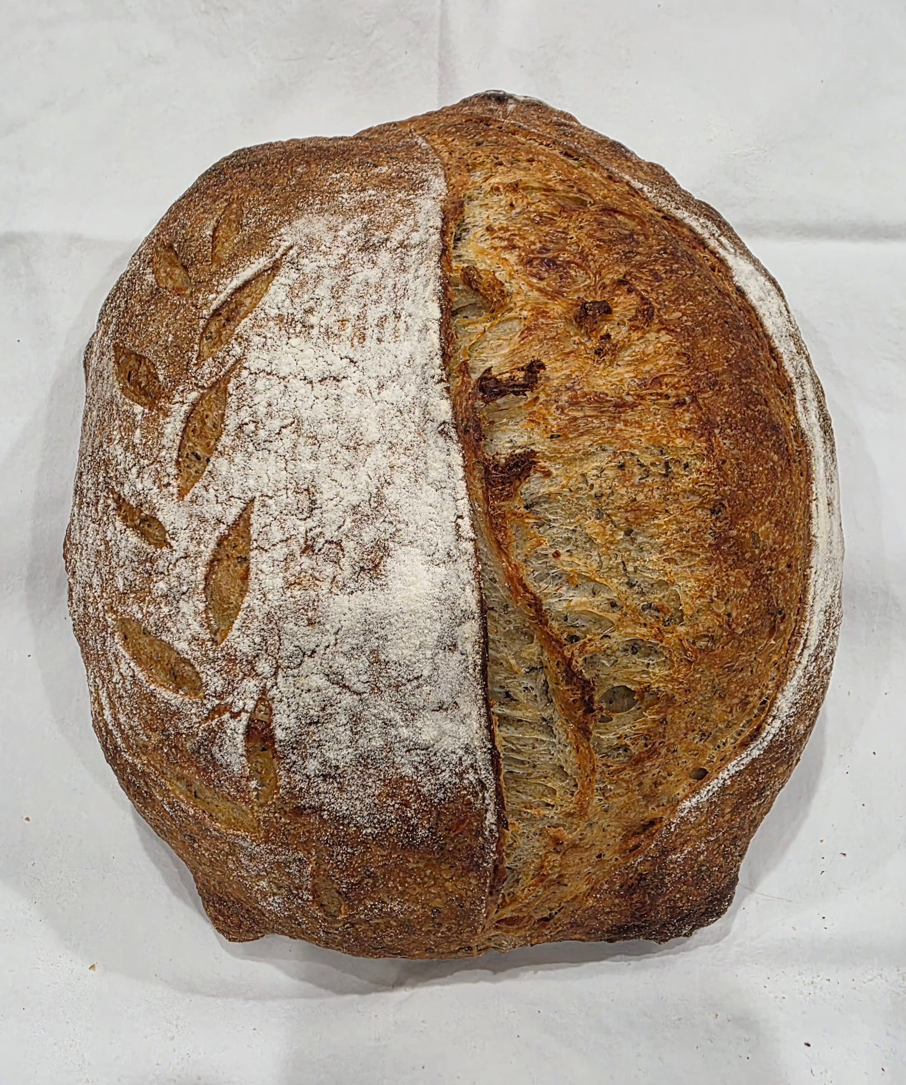 Italian Herb and Cheese Sourdough Bread