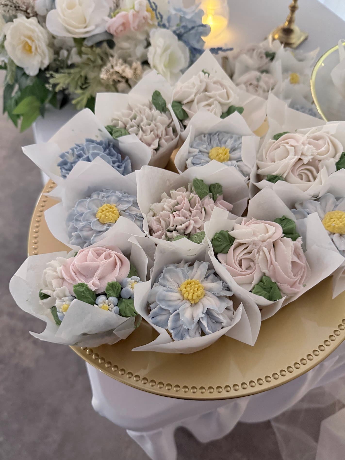 Custom Signature Floral Cupcakes